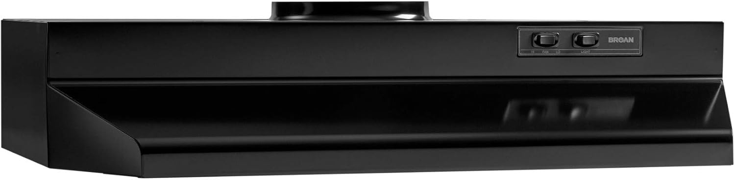 Broan 30" Black Under-Cabinet Range Hood with 2-Speed Fan