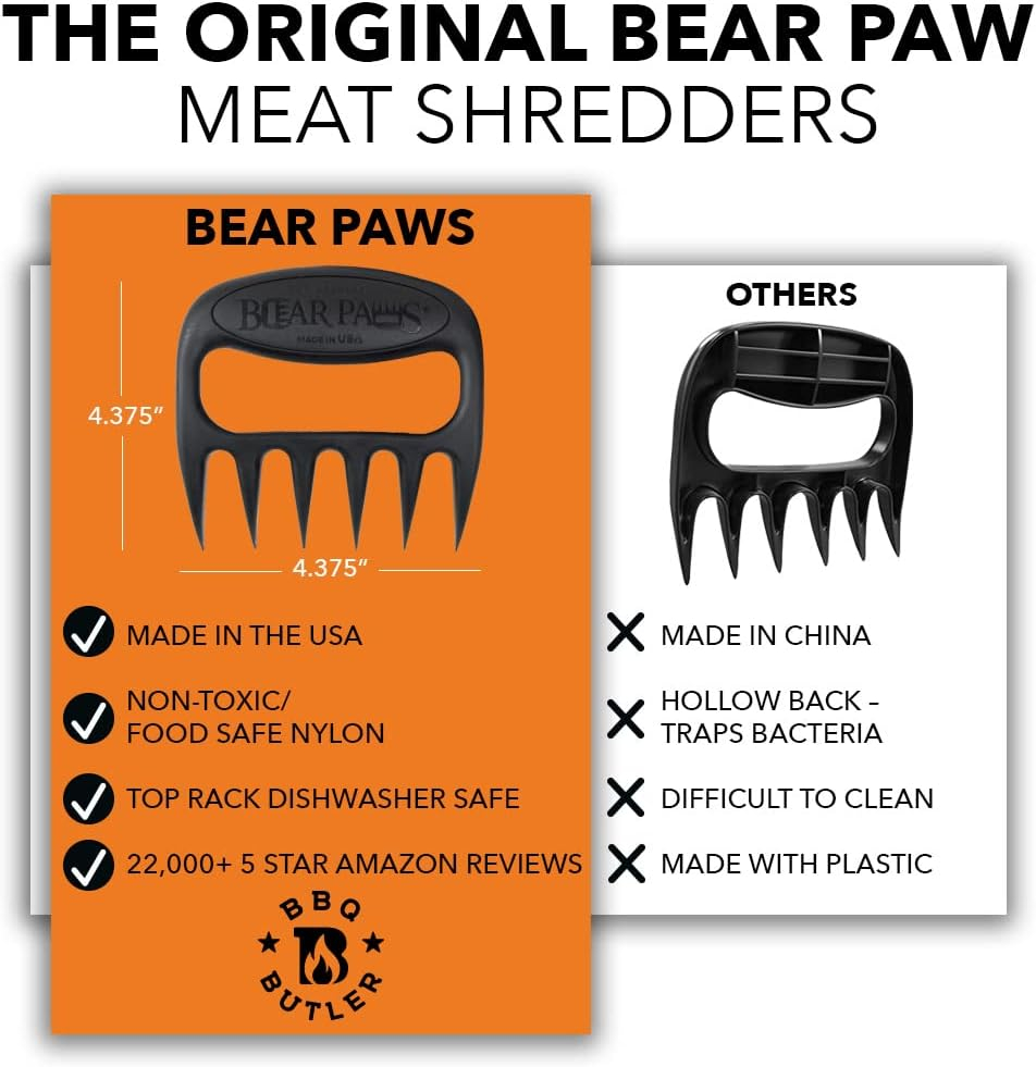 BBQ Butler Bear Paws Meat Shredders And BBQ Butler Meat Smoking Guide Magnet