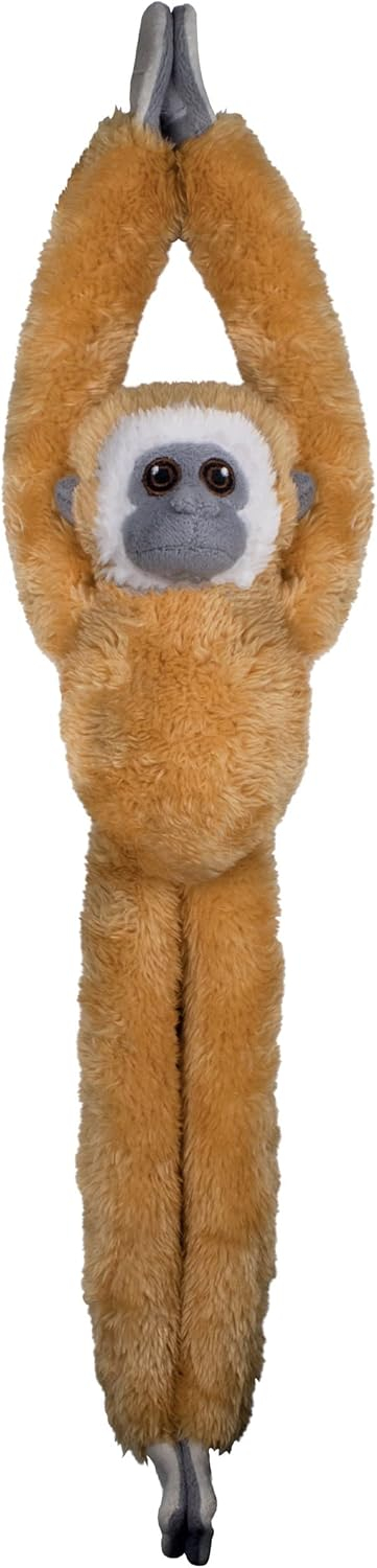 EcoBuddiez Tree Huggers - Gibbon from Deluxebase. Small 55cm Hanging Soft Toy Made from Recycled Plastic Bottles. Eco-friendly Soft and Cuddly Plush Toy and Perfect Cuddly Gift for Kids.