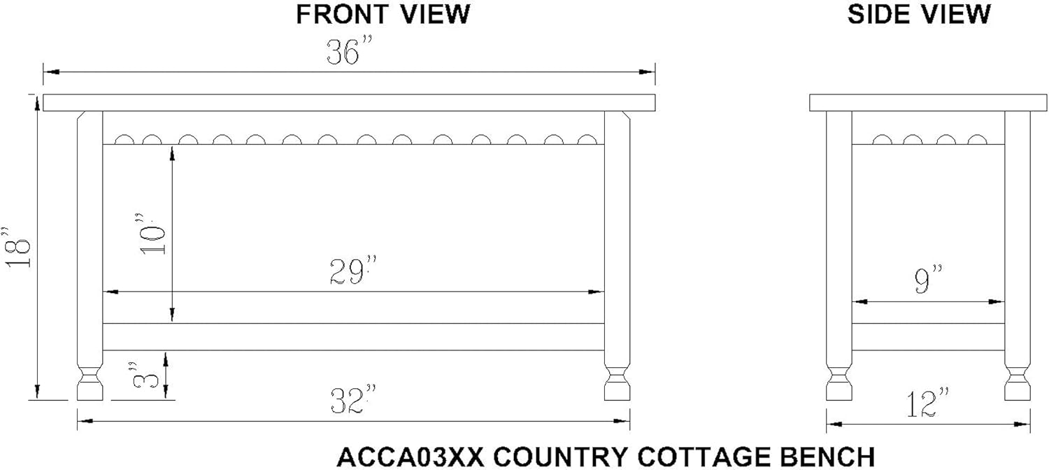 Country Cottage Bench, Red Antique