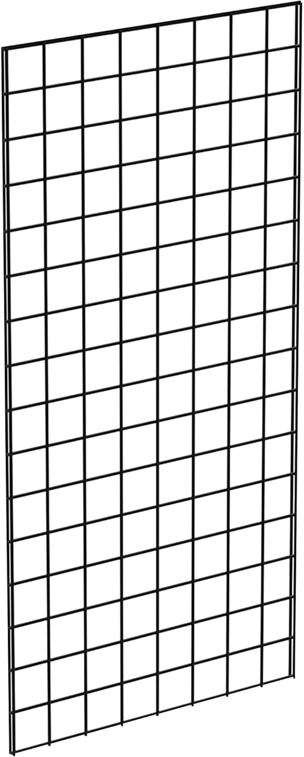 Grid Panel for Retail Display ? Perfect Metal Grid for Any Retail Display, 2? Width x 4? Height, 3 Grids Per Carton (Black)