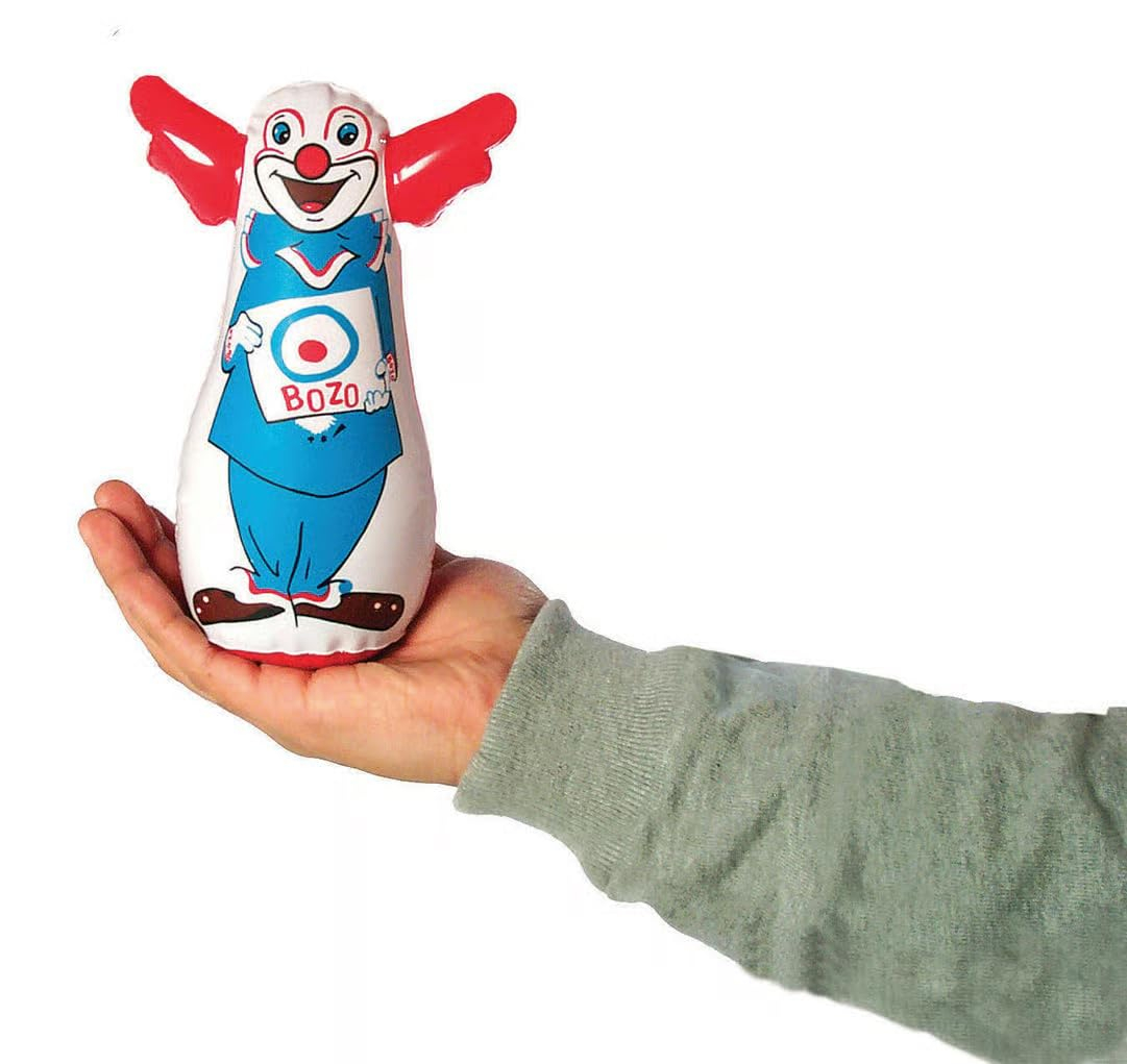 WARM FUZZY Toys - The Original Bozo The Clown Inflatable 3-D Bop Bag Works Great for Ages 3+ and at Home, in The Classroom or as an Energy/Stress Reliever
