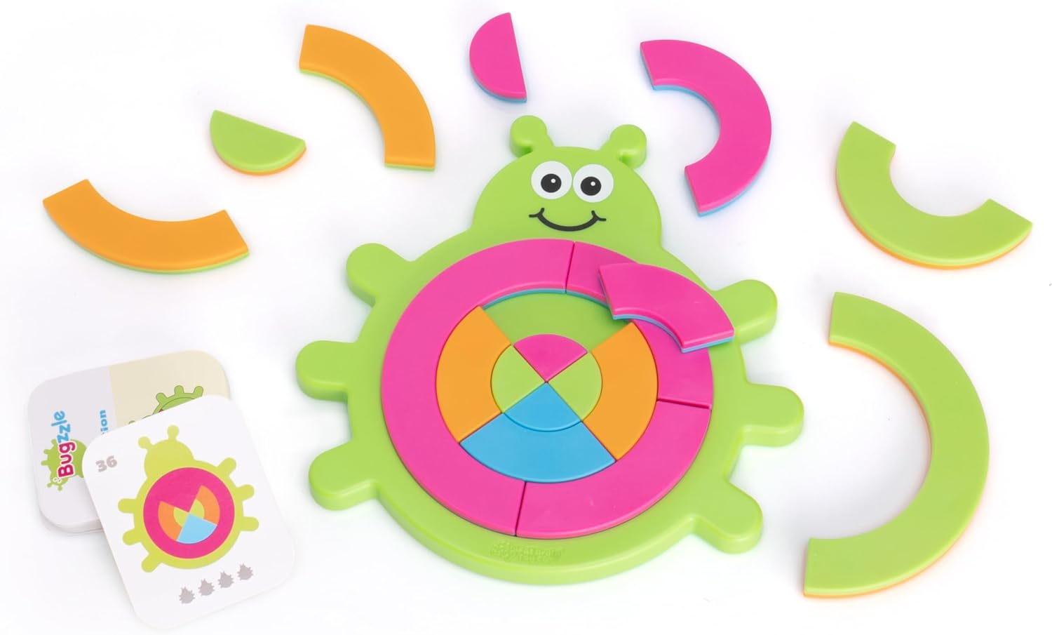 Fat Brain Toys Bugzzle Kids Puzzles Ages 3+ - Match-The-Picture Fraction-Learning Brainteaser, Toys for Kids