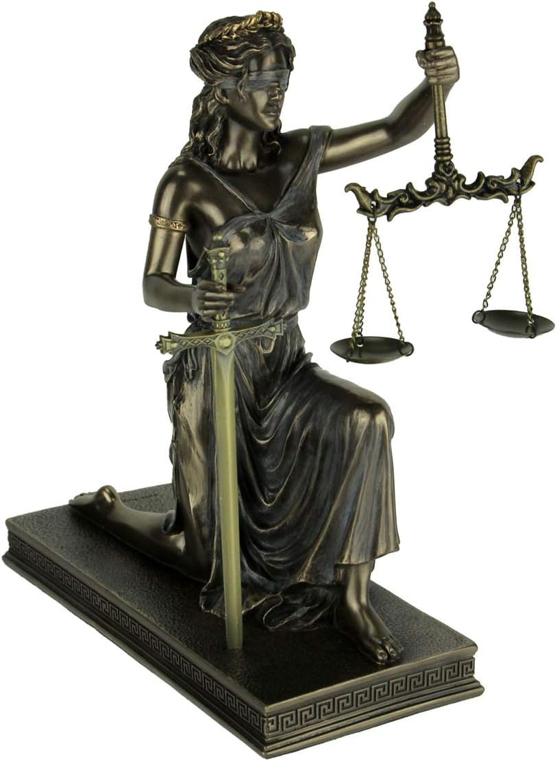 Greek Goddess Lady of Justice Statue 16"H La Justicia Themis Dike Figurine Decor