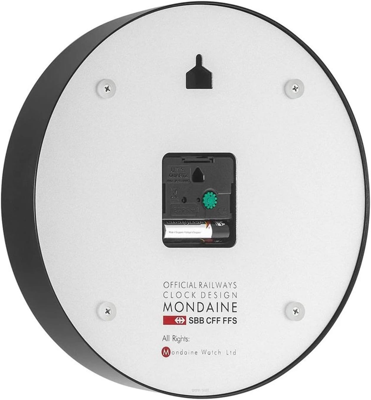 Mondaine - A990.Clock.64SBB Wall Clock - Black Dial Black Frame - Wall Clocks - Made in Switzerland
