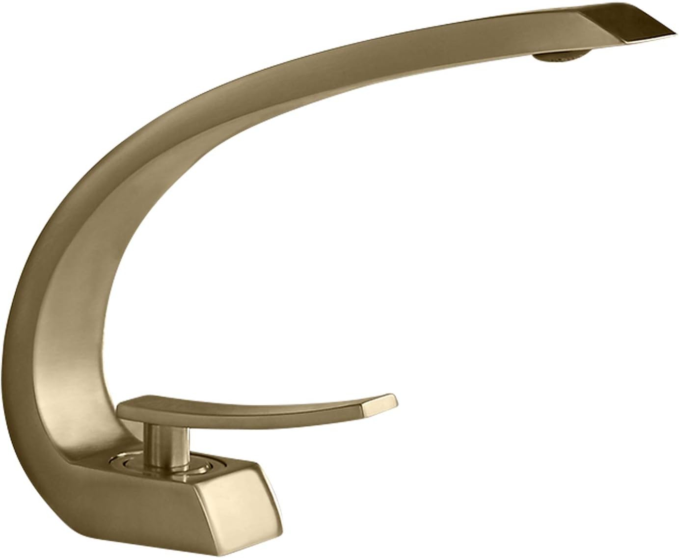Glossy White and Chrome Curved Bathroom Faucet with Single Lever