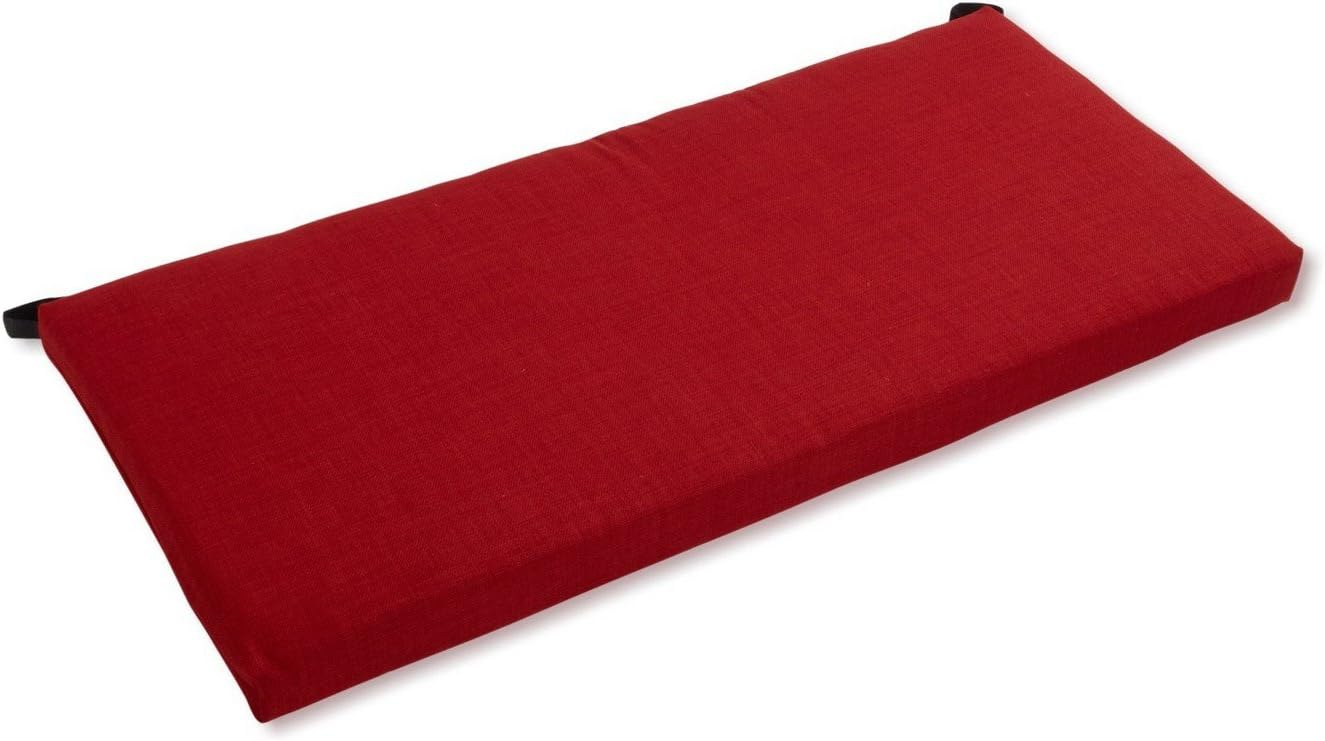 Paprika Red Polyester Outdoor Bench Cushion, 48" Wide