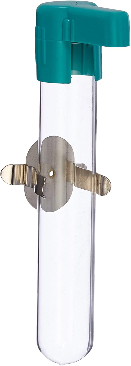 Prevue Pet Products BPV1188 6-Inch Glass Tube Bird Feeder with Strong Metal Slide Clip