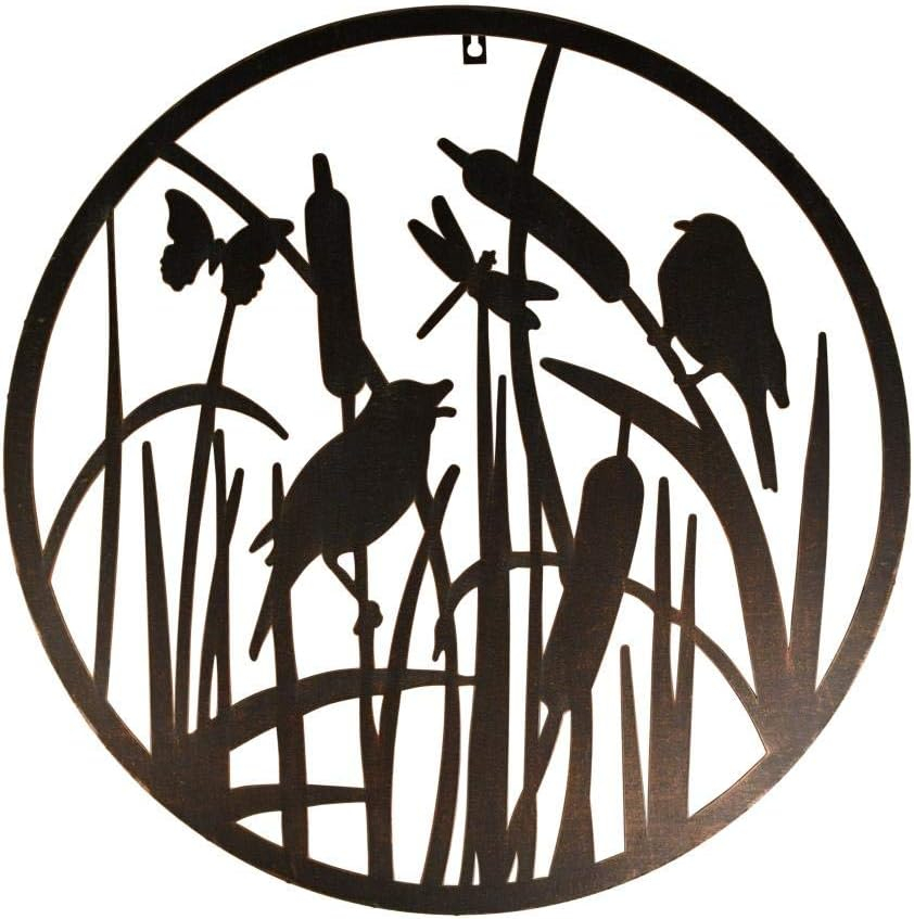 Esschert Design USA TT216 Decorative Cattail/Wetlands/Marsh Wildlife Wall Art, Brown