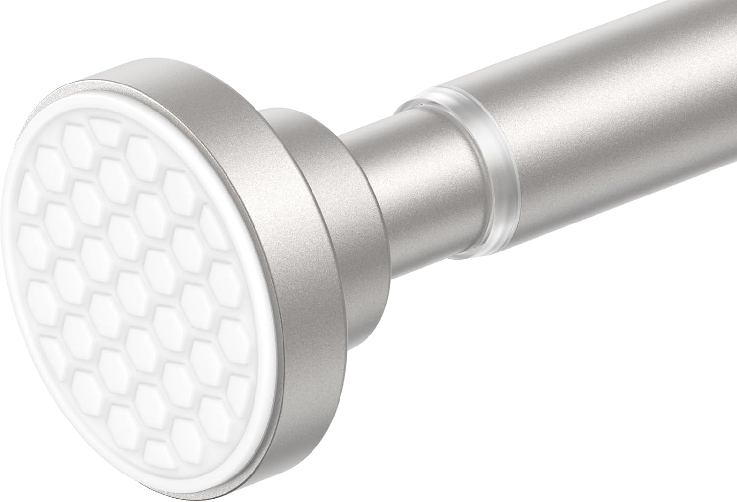AIZESI Brushed Nickel Shower Curtain Rod, Adjustable 41-75 Inch Tension Shower Curtain Rod, 1" Diameter Shower Rod No Drilling, Anti-Slip, Premium Stainless Steel Anti-Rust
