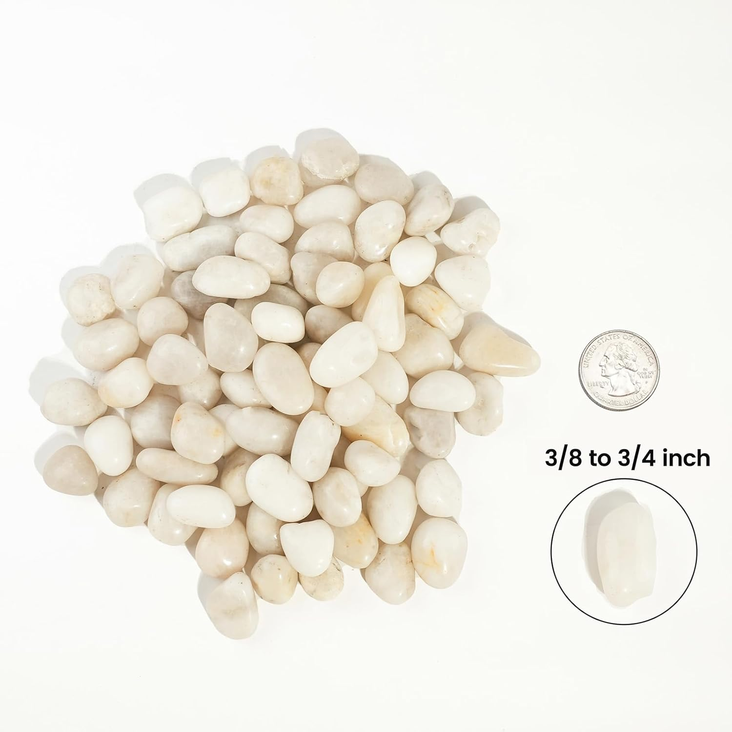 Medium White Polished River Rocks for Garden Landscaping