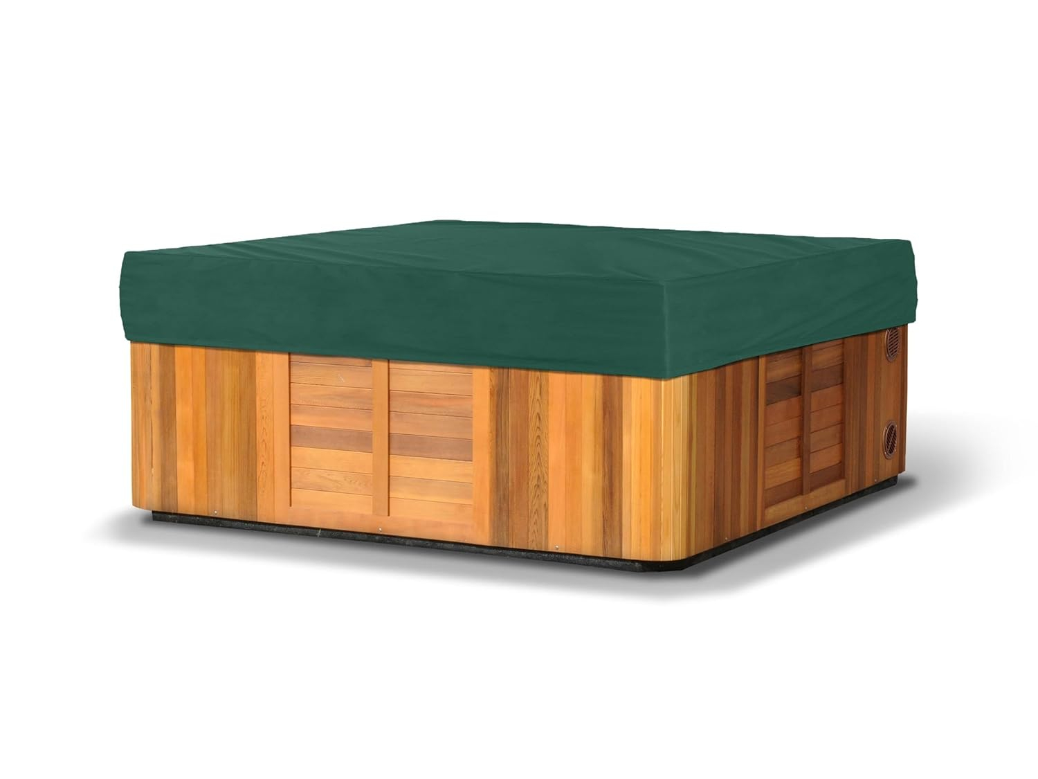 Covermates Rectangular Spa Cover - Light Weight Material, Weather Resistant, Elastic Hem, Outdoor Living Covers, 92W x 82D x 14H, Green