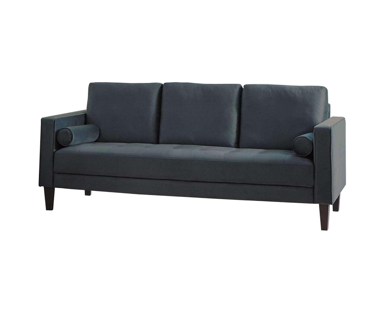 Coaster Contemporary Cushion Back Upholstered Velvet Sofa in Green