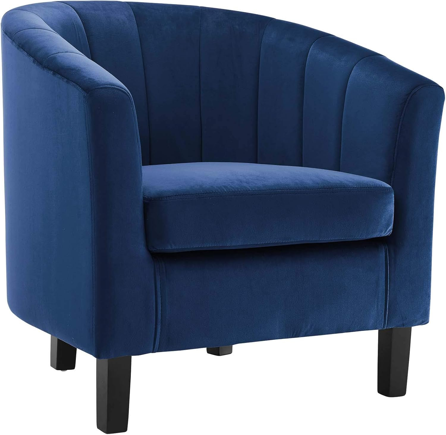 Modway Prospect Channel Tufted Performance Velvet Armchair in Navy