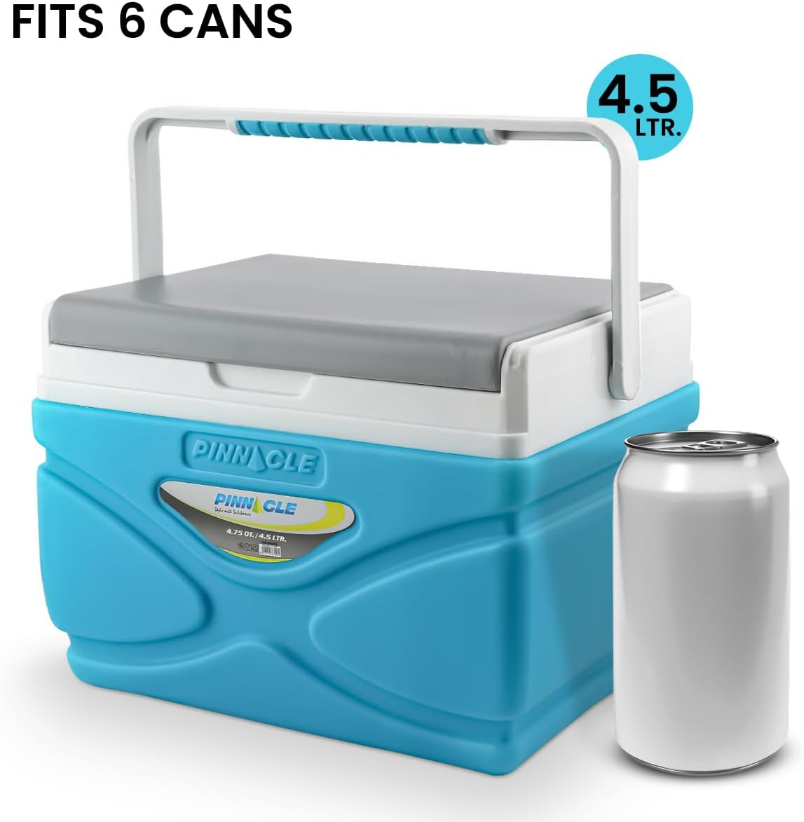 Pinnacle Thermoware 4.5 Liter Hard Portable Cooler Picnic Camping Outdoor Coolbox, Sky Blue