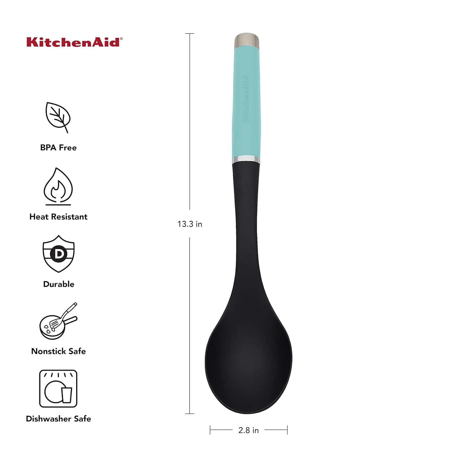 Aqua Nylon Heat-Resistant Basting Spoon