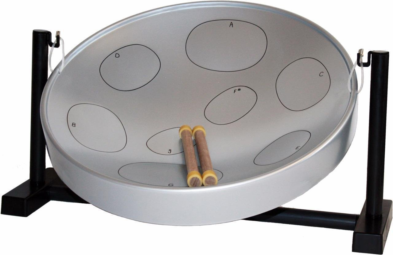 Panyard Jumbie Jam Steel Drum Kit with Table Top Stand, Silver