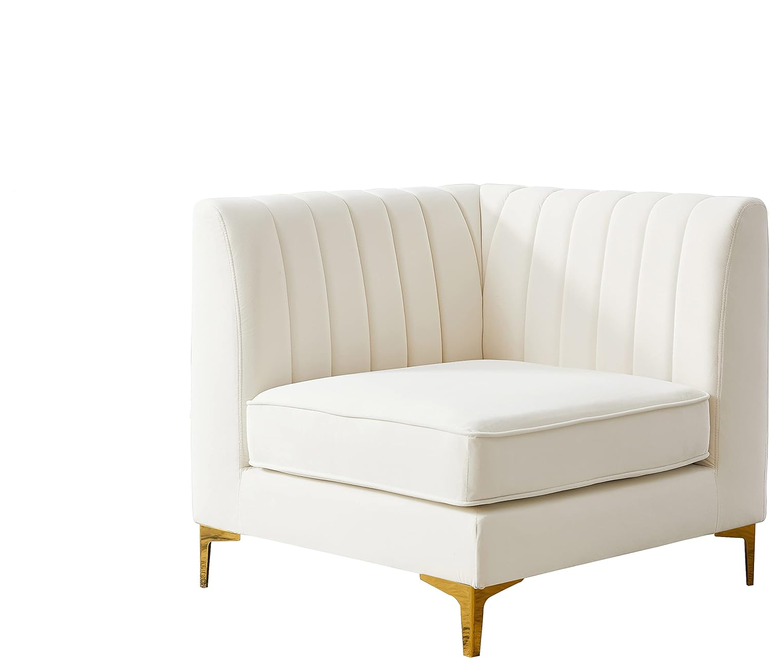 Meridian Furniture Alina Cream Velvet Corner Chair