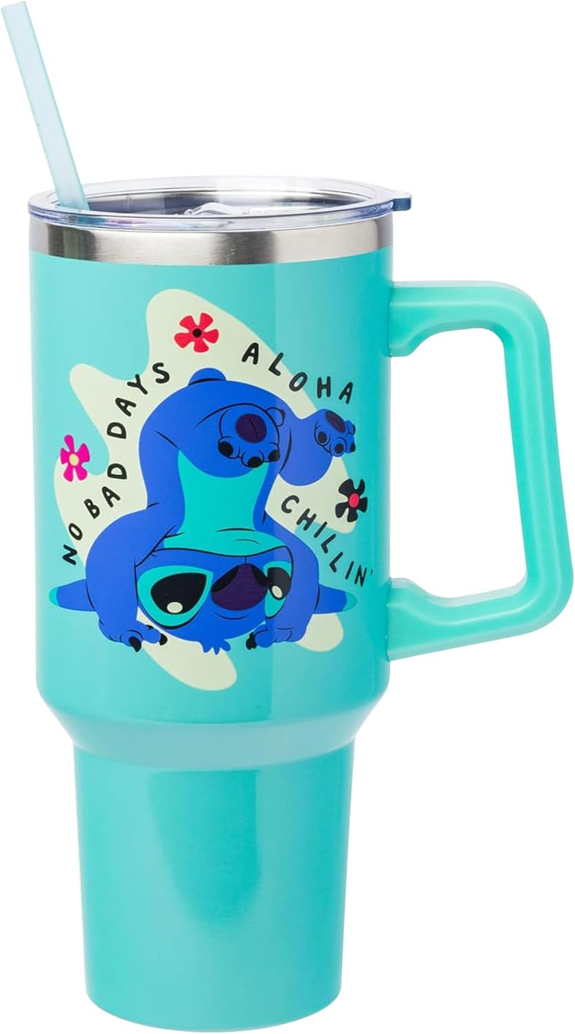 Silver Buffalo 40 oz Disney Lilo and Stitch Aloha Stainless Steel Tumbler