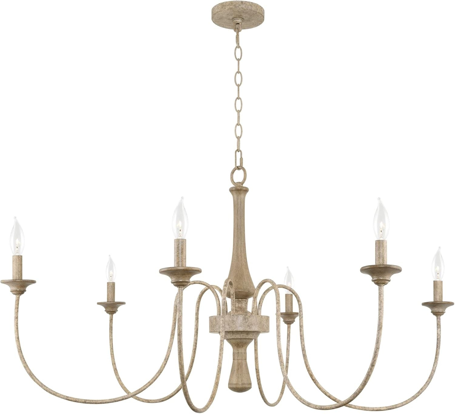 Kira Home Sherbrooke 24" 5-Light French Country Chandelier, Adjustable Height, Smoked Cedar Finish
