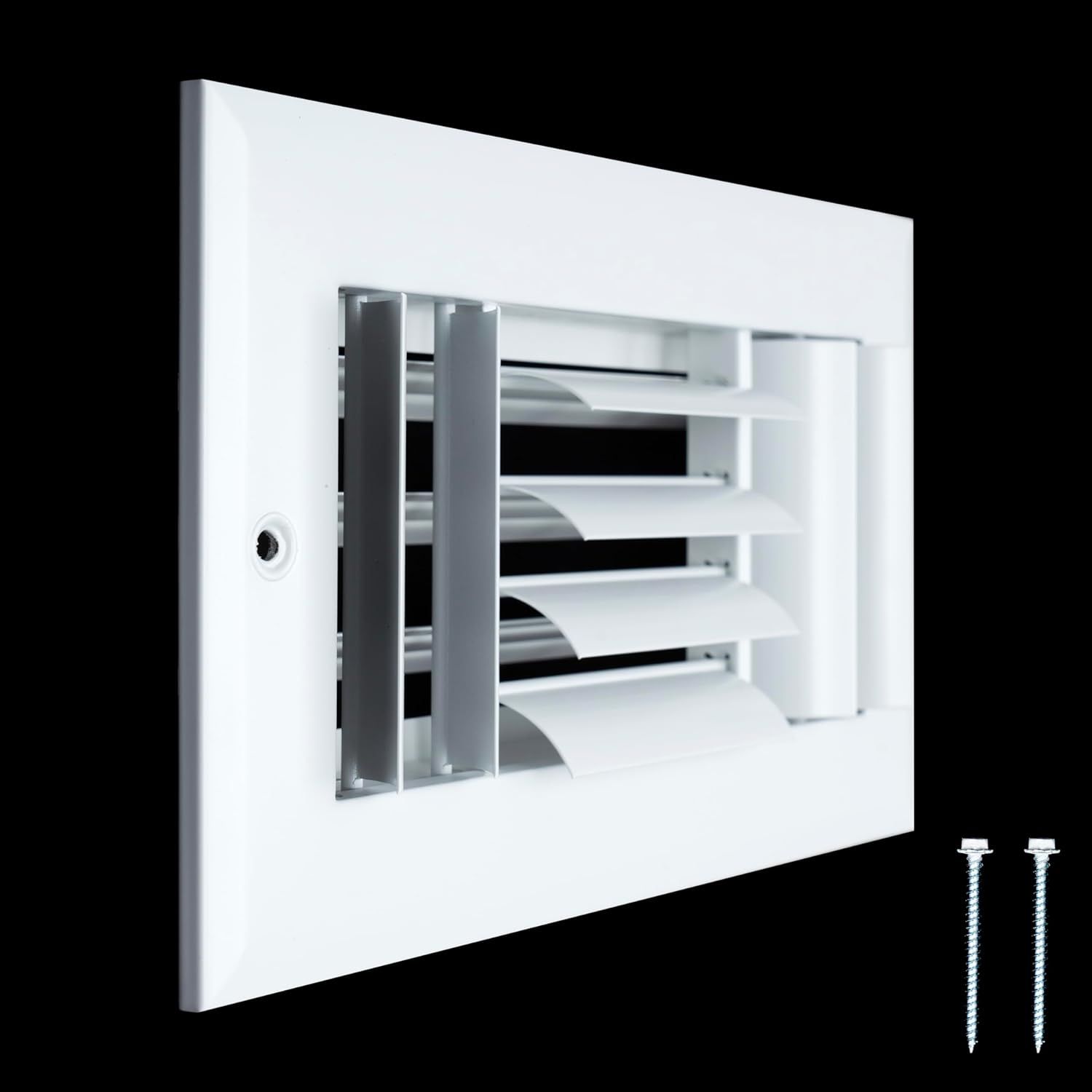 Fits 8x4 Duct Opening Aluminum 3-WAY Adjustable Air Supply Grille by Handua | Curved Blade Register Vent Cover for Sidewall & Ceiling | White | Outer Size: 9.75" X 5.75"