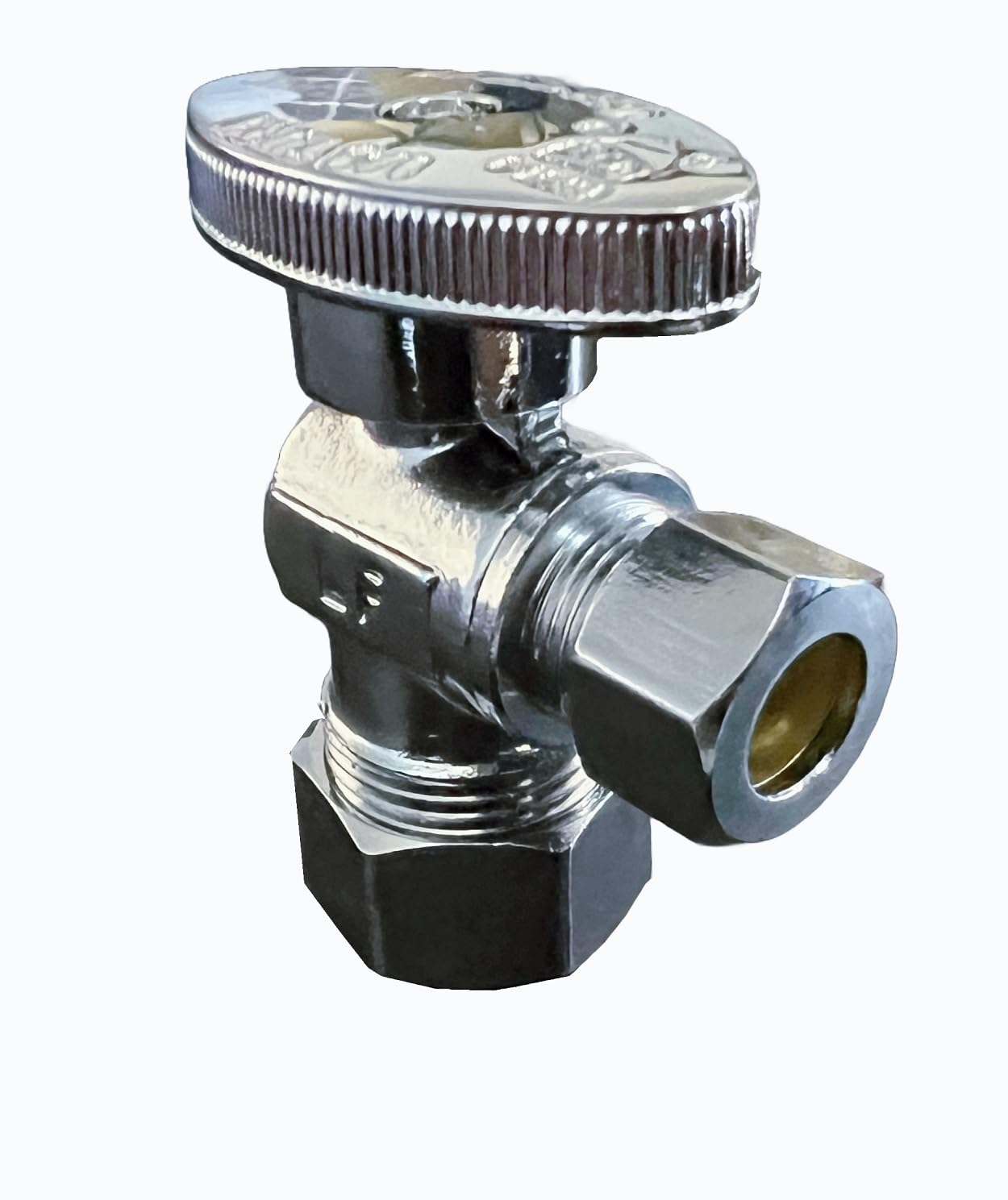 (10Pcs) EZ-Fluid 5/8" OD Comp x 3/8" OD Comp Angle Stop Valve Water Shut Off Ball Valve 1/4 Quarter Turn Heavy Duty Chrome Brass
