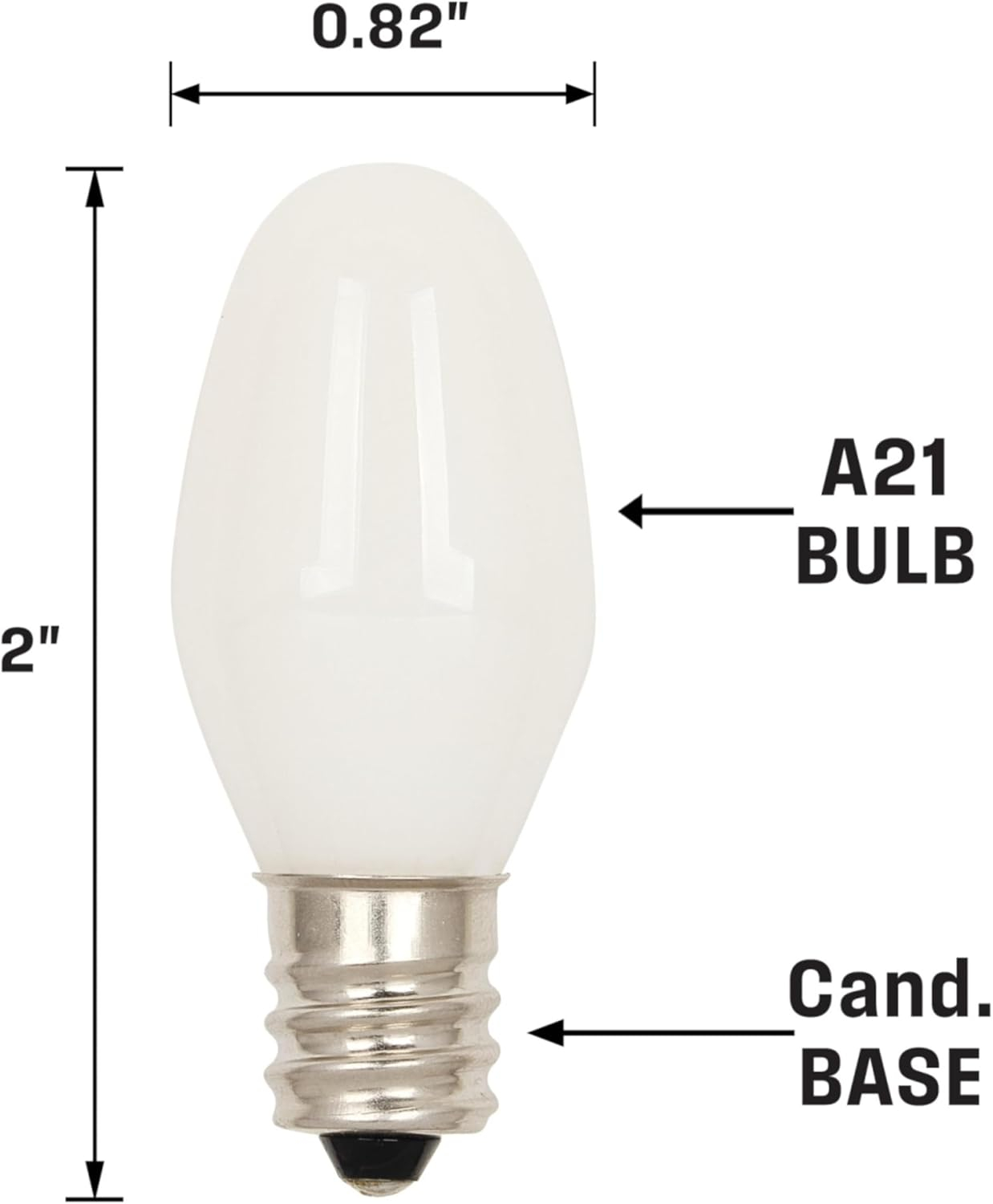 White Frosted Decorative LED Candelabra Bulb, 2-Pack