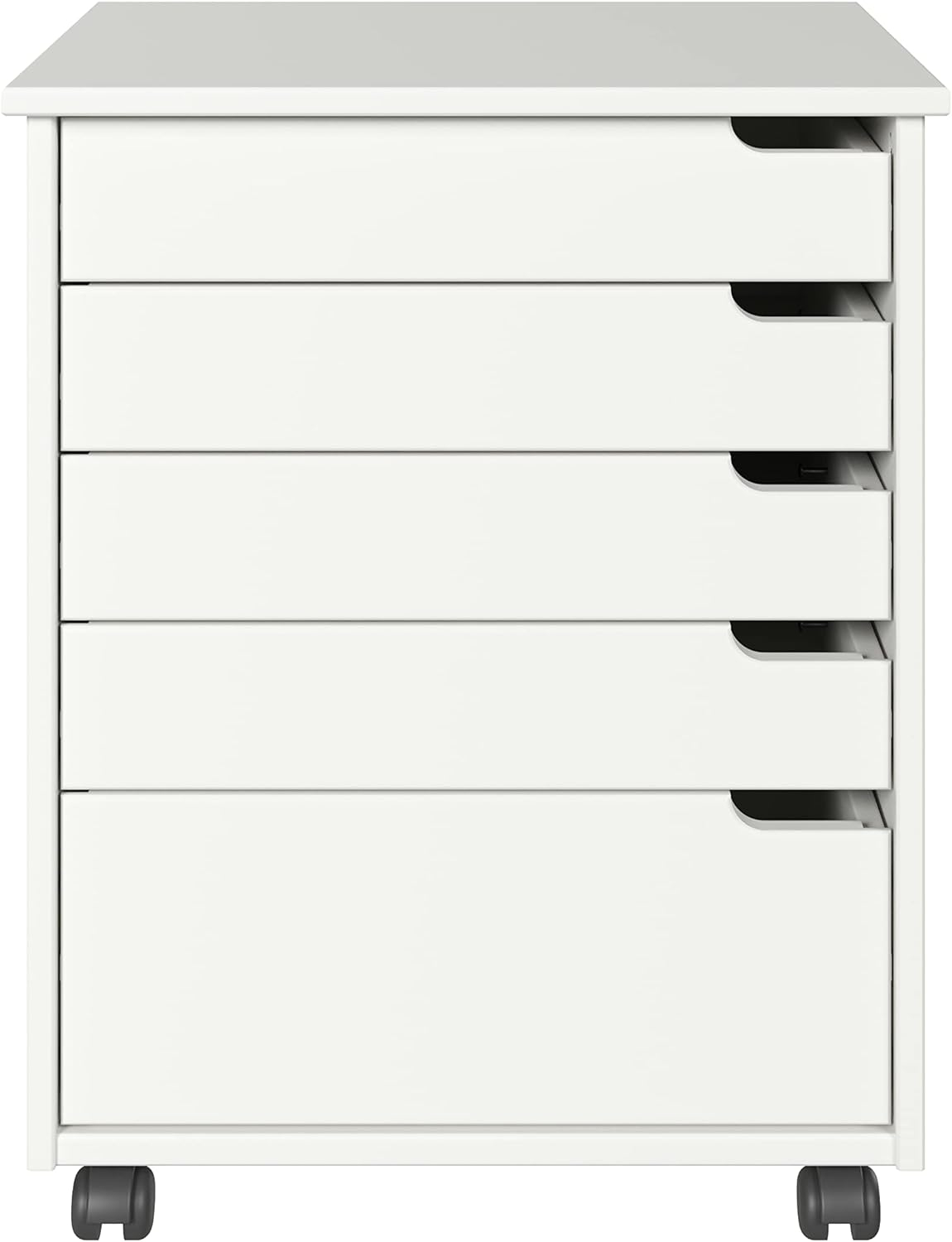 Adeptus Original Euro Roll Cart, Solid Wood, 4+1 Drawer Extra Wide Drawers Roll Carts, White