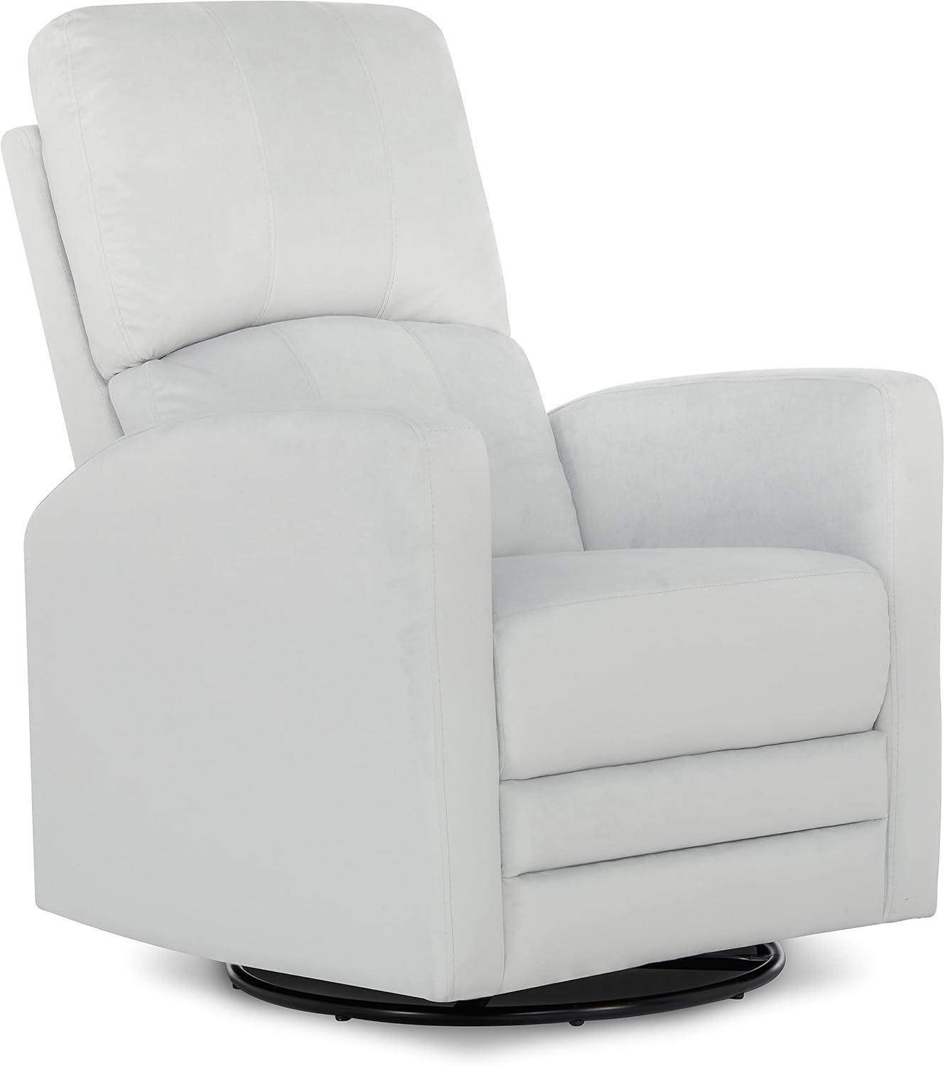 Evolur Habana Upholstered Faux Leather, Ergonomic Seating Glider Swivel Rocker, Glider Chair in Grey, Modern Nursery Glider, Tool-Free Assembly, Easy to Clean, Fit for Any Nursery Decor