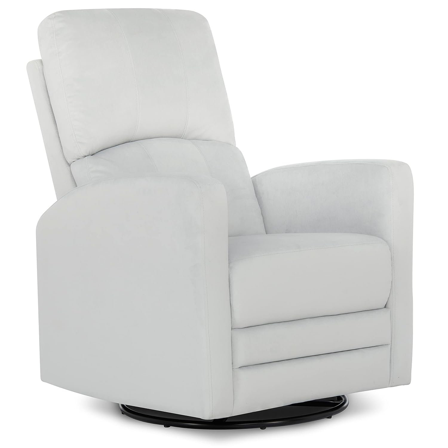 Evolur Habana Upholstered Faux Leather, Ergonomic Seating Glider Swivel Rocker, Glider Chair in Grey, Modern Nursery Glider, Tool-Free Assembly, Easy to Clean, Fit for Any Nursery Decor