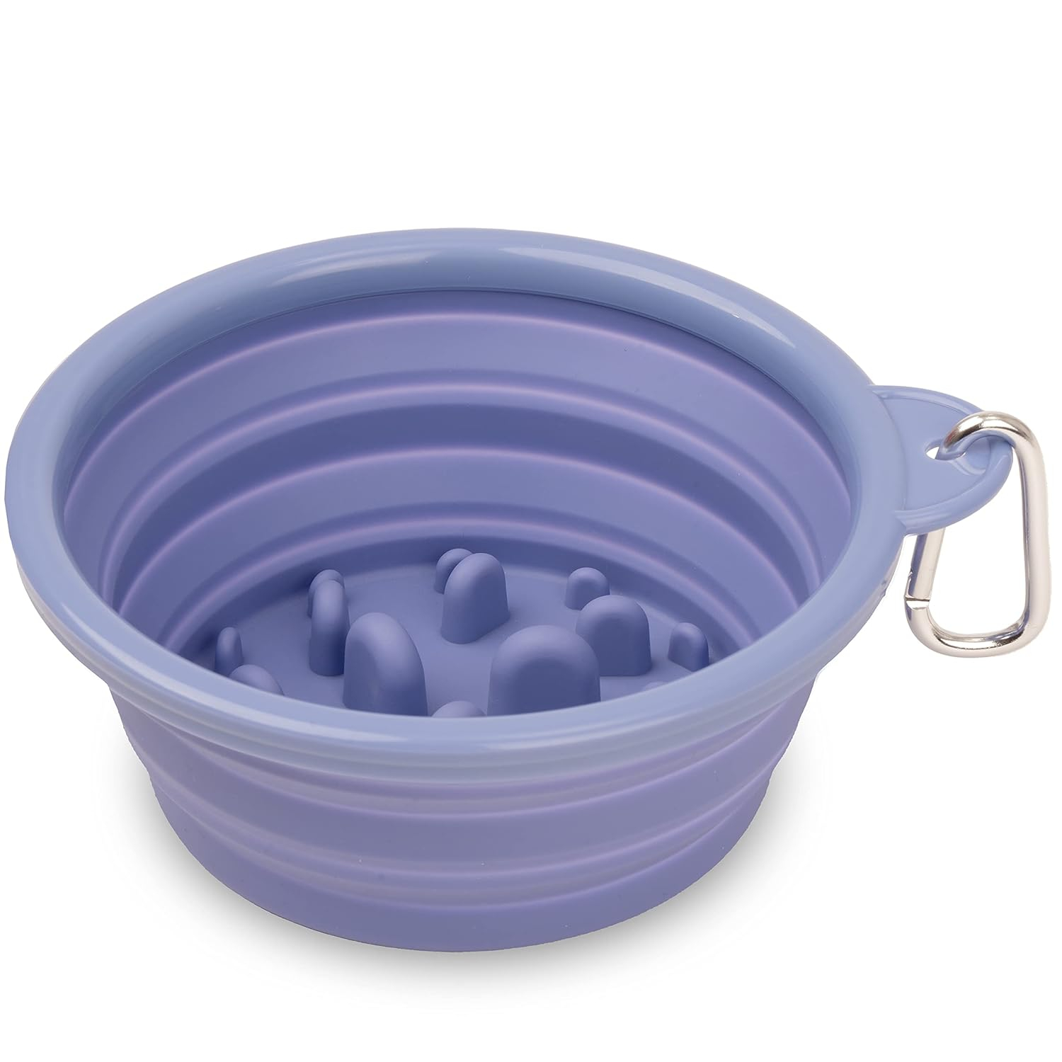 Bonza by Leash Boss Collapsible Dog Slow Feeder Bowl, Portable Silicone Travel Bowl for Food & Water, Slow Eating for Large, Medium, & Small Sized Breeds, Anti-Choking, BPA-Free, Dishwasher Safe
