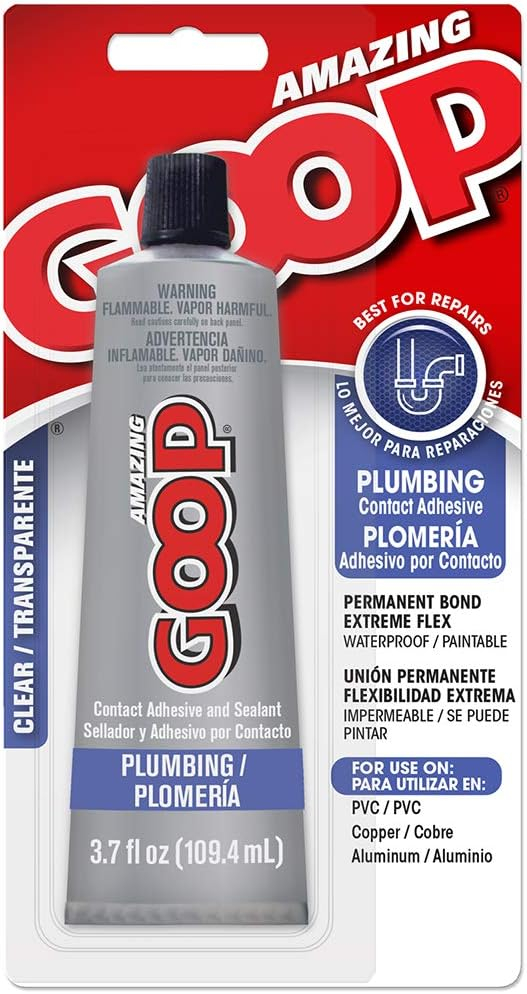 Amazing Goop Clear PVC Plumbing Adhesive and Sealant Tube, 3.7 oz