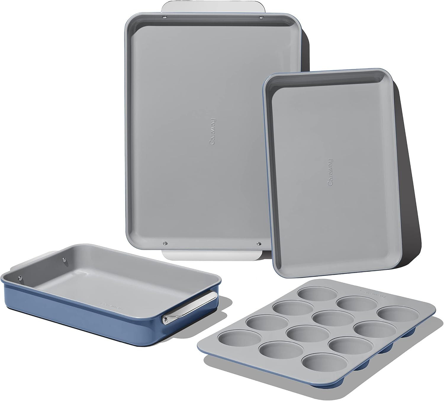 Caraway Non-Stick Ceramic Half Bakeware Set Slate: Baking Sheet, Muffin Pan, Baking Pans, 5-Piece Set, Hand Wash