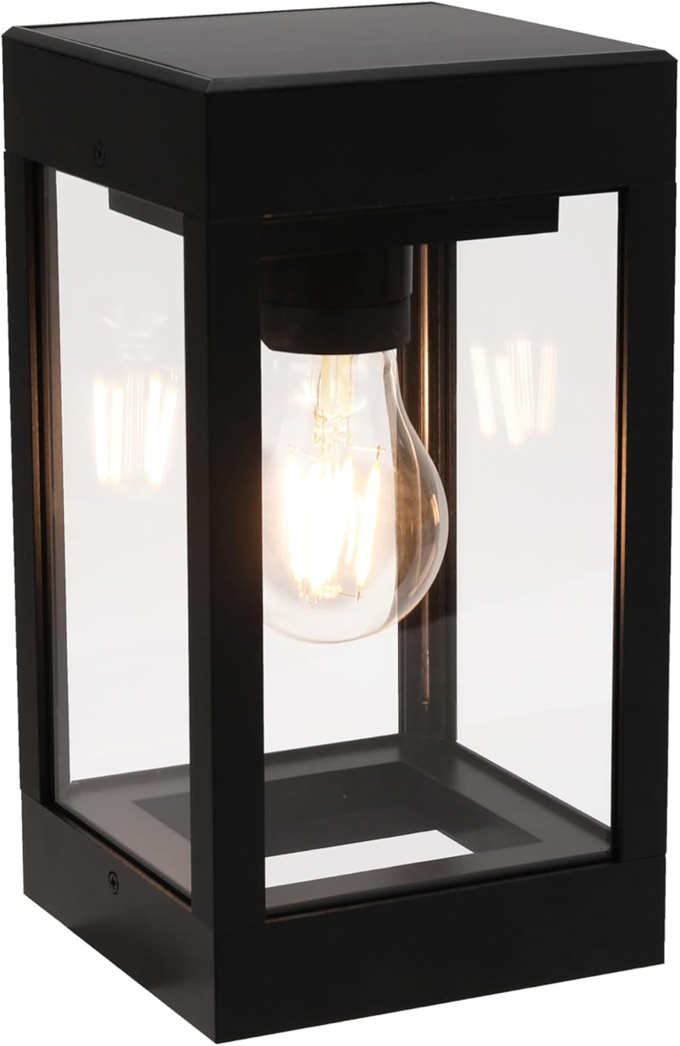 60 Lumens Solar Outdoor Black Aluminum Wall Light Integrated LED Edison Bulb