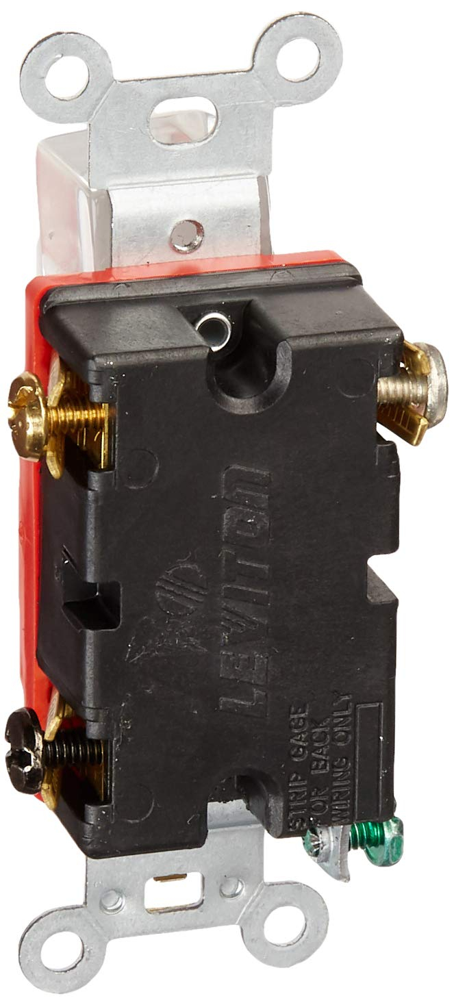 20 Amp Industrial Grade Heavy Duty Single-Pole Pilot Light Toggle Switch, Red 1221-PLR