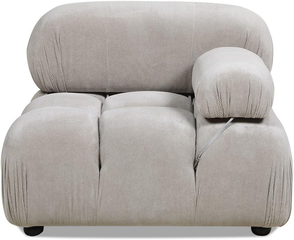 Marcel 36" Bubble Modular Modern Lounge Arm Chair, Pebble Gray Corduroy