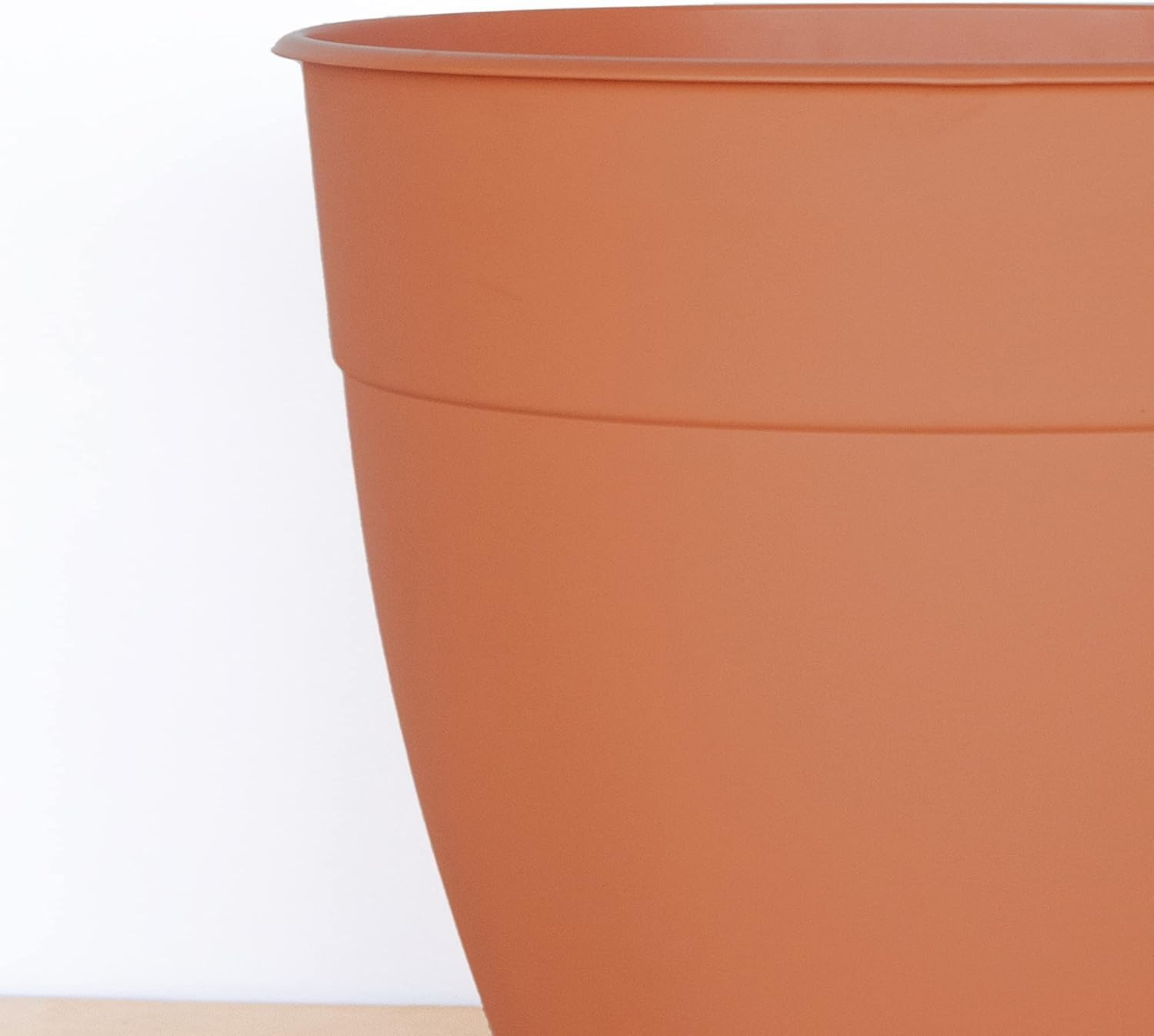 Bloem Dayton Planter With Saucer: 12" - Terra Cotta - 100% Recycled Plastic Pot, Removable Saucer, Elevated Feet, For Indoor and Outdoor Use, Gardening, 3 Gallon Capacity