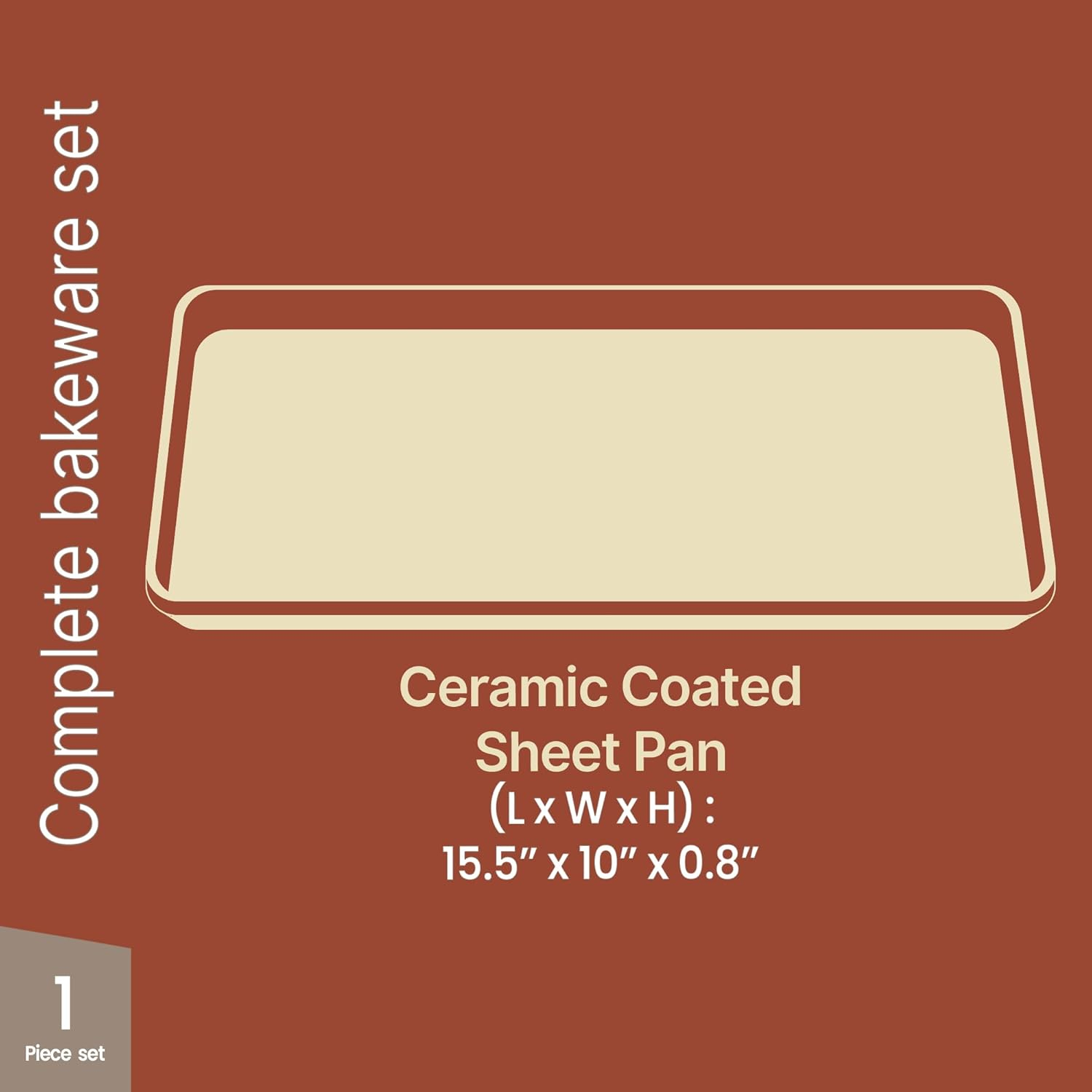 Premium Non-Stick Ceramic Baking Sheet Pan - Aluminized Steel with Ceramic Non-Stick Coating, PFOA & PFAS Free - Non-Toxic, Perfect for Baking, Roasting, and More - Medium Size (15.5" x 10") – Cream