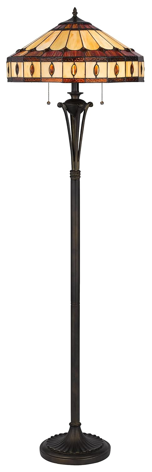 Cal Lighting 60W X 2 Tiffany Floor Lamp