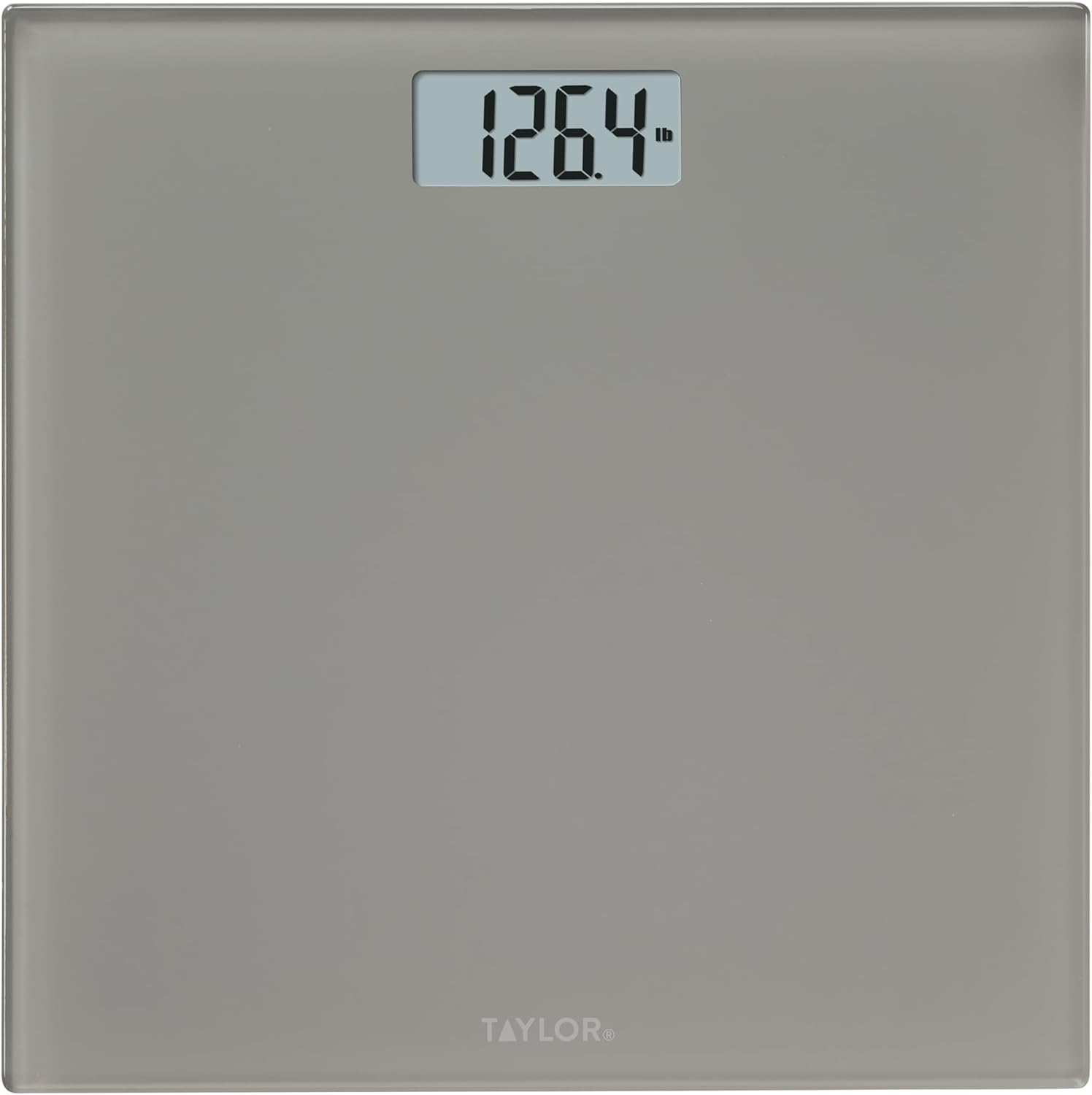 Taylor 11.0" x 11.0" Digital Glass Body Weight Scale Battery Powered, FSA HSA Eligible, 350 lb Capacity, Gray