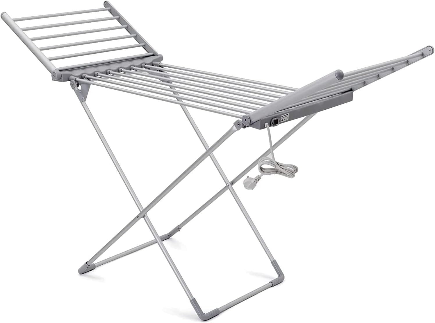 Heated Clothes Drying Rack, Folding Electric Clothes Drying Rack, Collapsible Laundry Drying Rack, Free-Standing Heating Garment Dryer Towel Rail Space Saving for Home Indoor/Outdoor