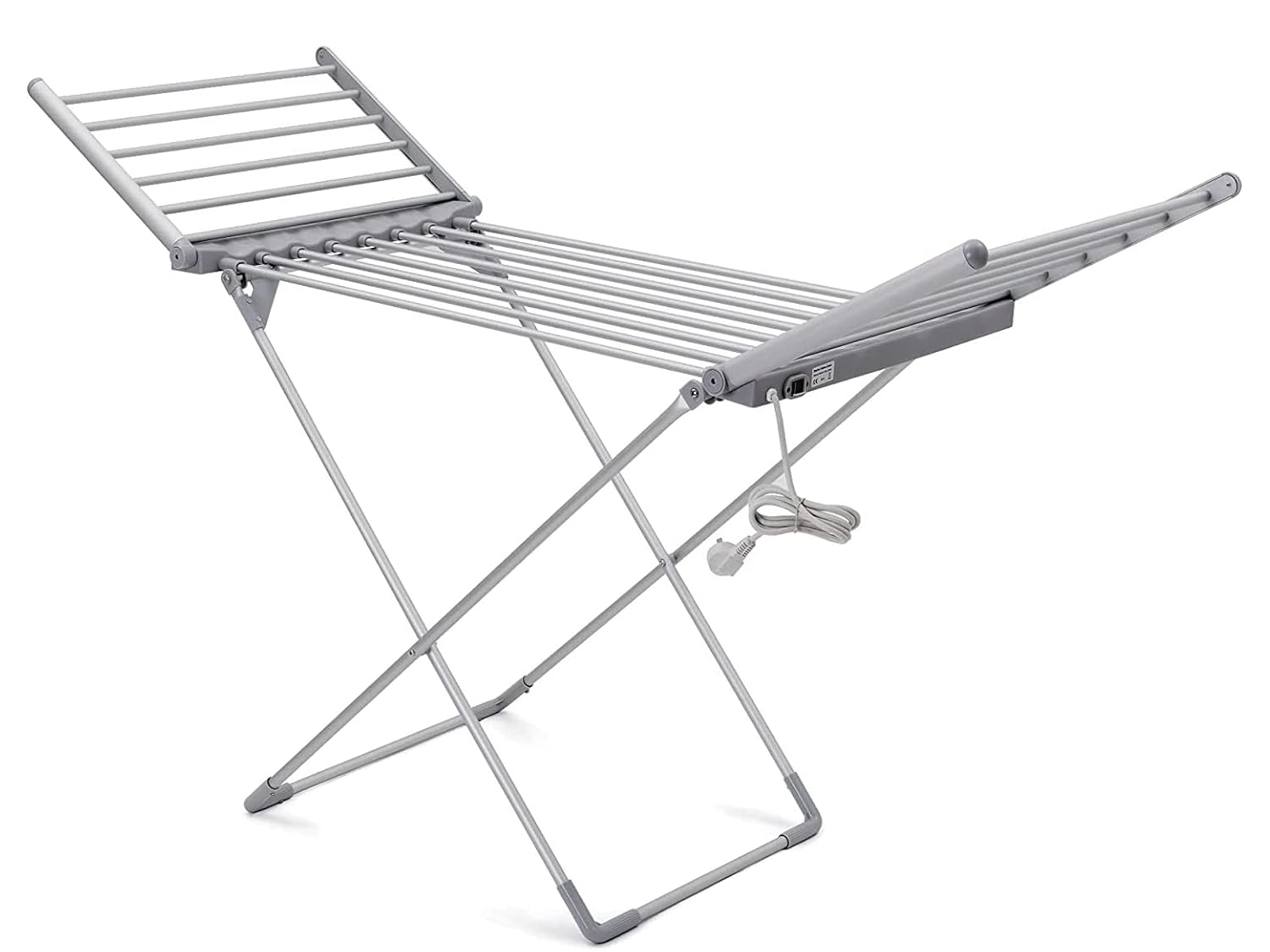Heated Clothes Drying Rack, Folding Electric Clothes Drying Rack, Collapsible Laundry Drying Rack, Free-Standing Heating Garment Dryer Towel Rail Space Saving for Home Indoor/Outdoor
