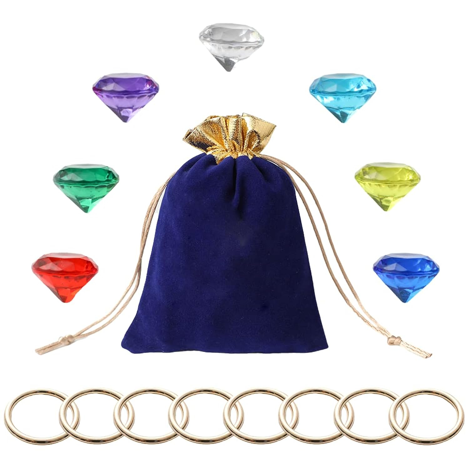 Blue Hedgehog Bag Include Acrylic Diamond Gems Gold Power Rings Birthday Party Favor Supplies Party Decoration For Kids Party.