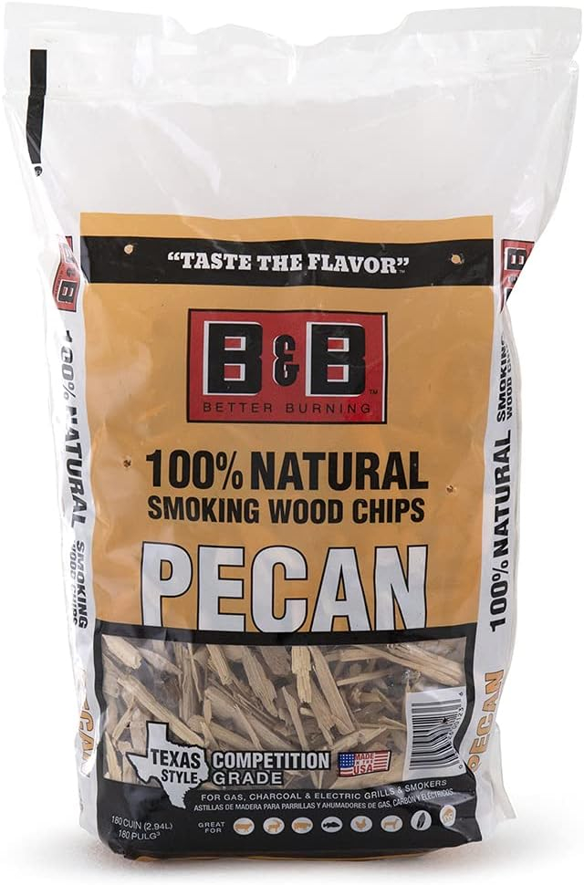 B&B Charcoal All Natural Pecan Wood Smoking Chips 180 cu in