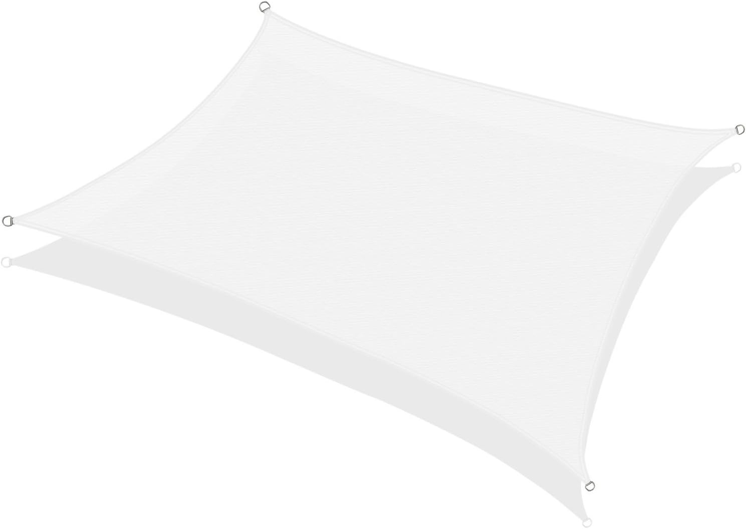Khomo Gear 8 x 12 Ft White Rectangle Shade Sail, UV Resistant