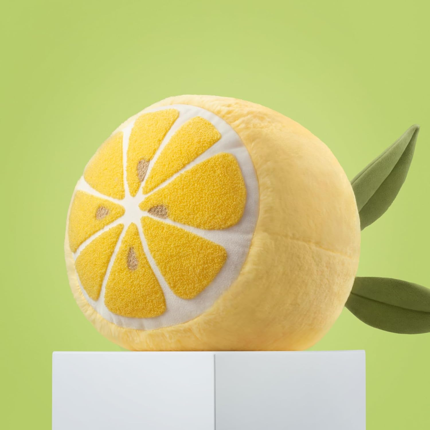 Phantoscope Fruit Shaped Pillows Series Lemon Shaped Throw Pillow, Fun Home Decor of Fruit Themed Shaped Cushions, Decorative Shaped Pillow for Couch Bed and Chair, Yellow, 10 x11.5 inches