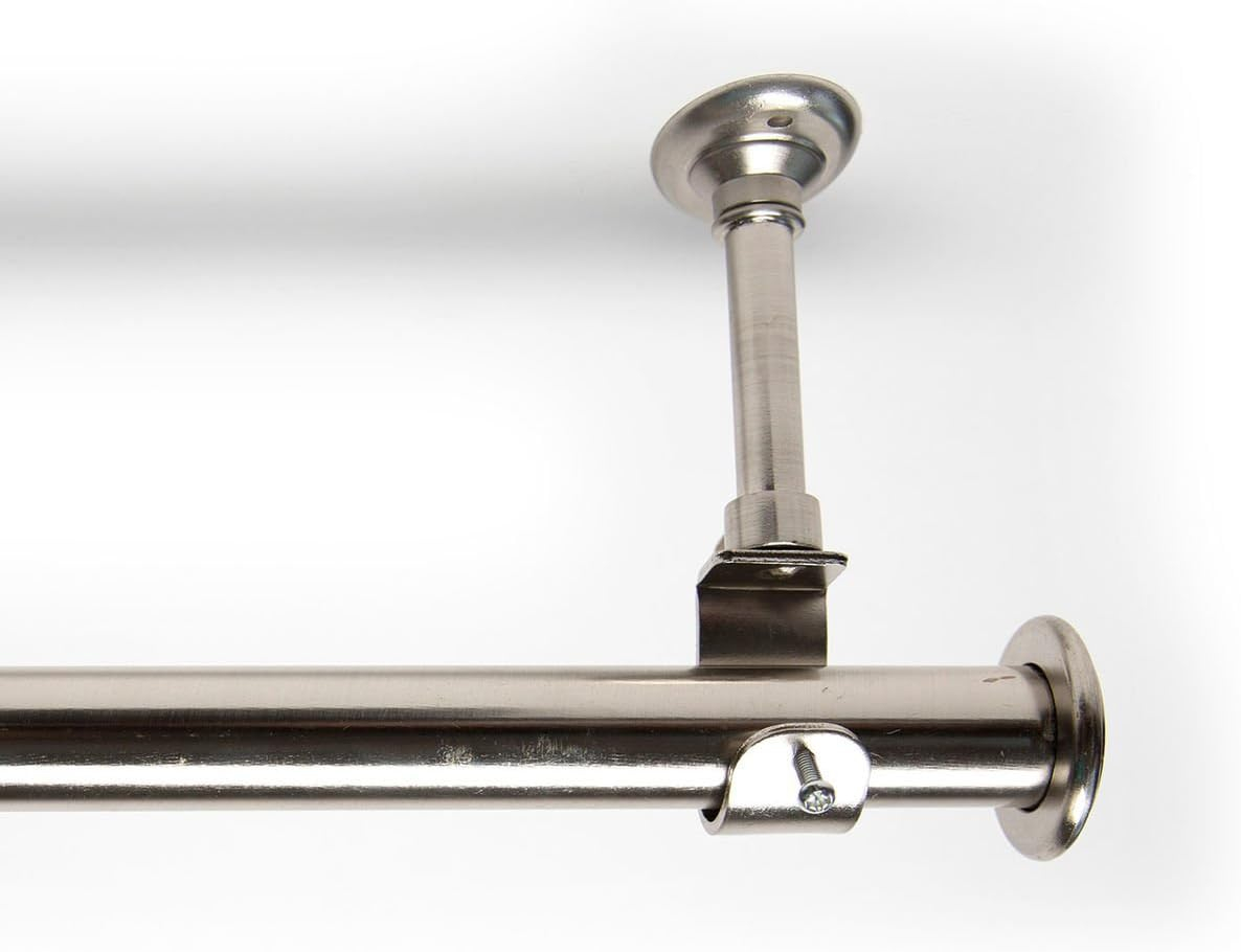 Room/Dividers/Now Adjustable Ceiling Mounted Curtain Rod - Extra Long 108-168 Inch Extendable Heavy Duty Rods for Walls, Ceilings, Windows and Room Partitions - Silver