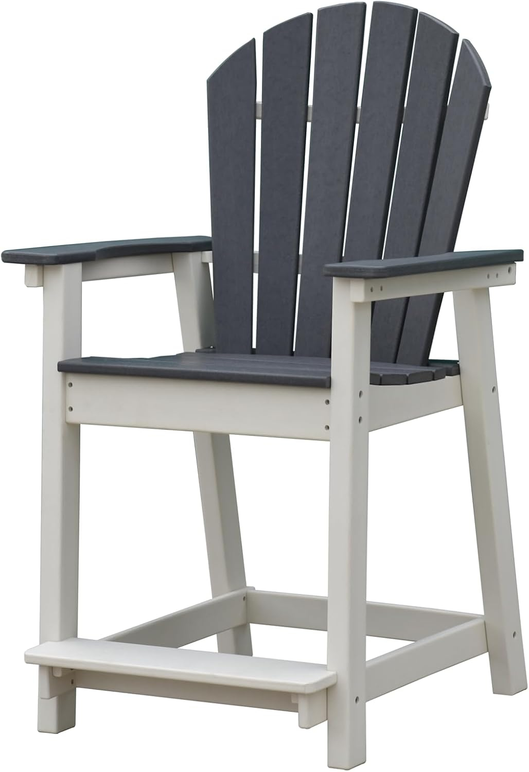 Outdoor Tall Adirondack Chair, Patio Bar Stool Chair with High Back, 400lbs, Widened Arms, All-Weather Balcony Chair for Backyard, Garden, Yard (1 PC)