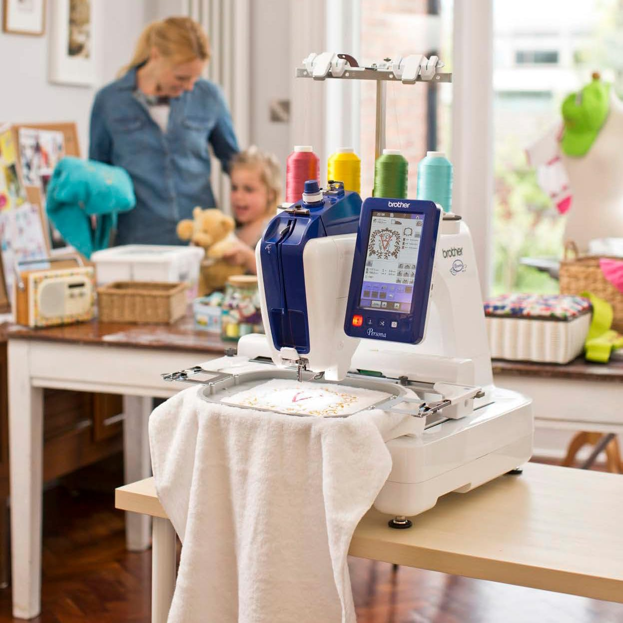 Brother Persona PRS100 Single Needle Embroidery Machine with 4-Spool Thread Stand
