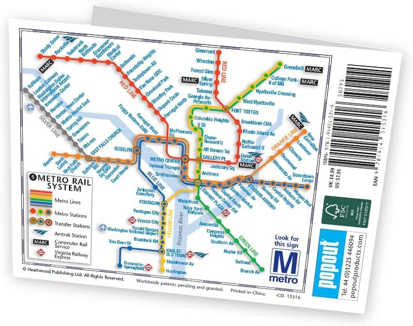 Compact Washington DC PopOut Map with Detailed Coverage